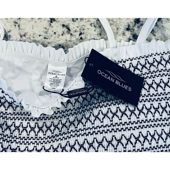 Ocean Blues Women's Shirred Bandeau Bikini Off Shoulder Bikini Top - Picture 5 of 5